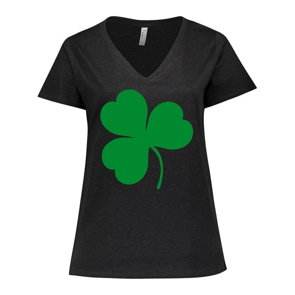 Inktastic Irish Green Shamrock Women's Plus Size V-Neck T-Shirt