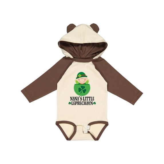 Inktastic Irish Nana Little Leprechaun Boys or Girls Long Sleeve Baby Bodysuit