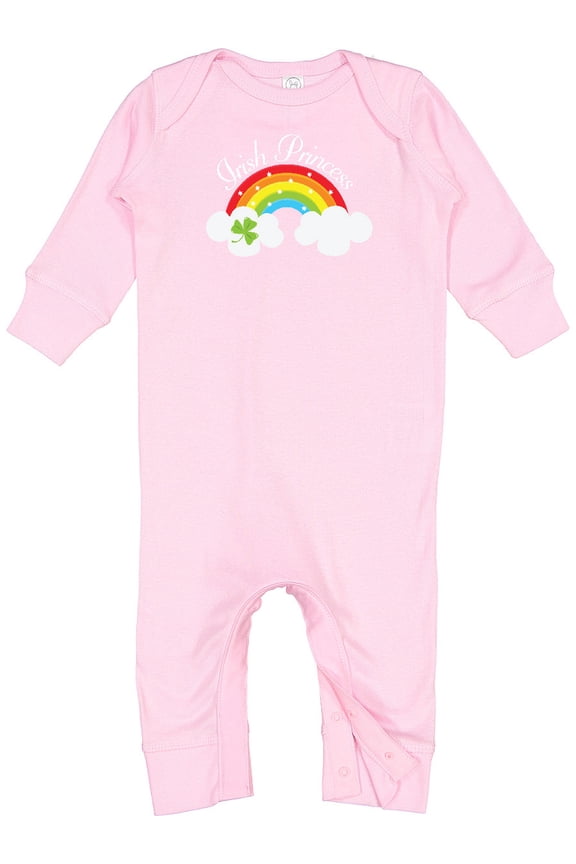 Irish Princess St Patricks Day Rainbow Baby Romper Coveralls