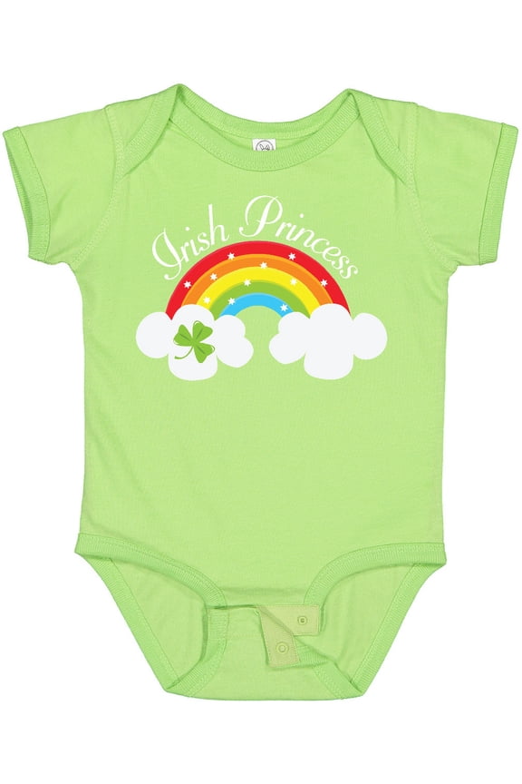 Irish Princess St Patricks Day Rainbow Girls Baby Bodysuit