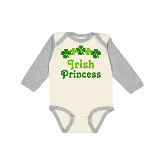 Inktastic Irish Princess (clover) Girls Long Sleeve Baby Bodysuit