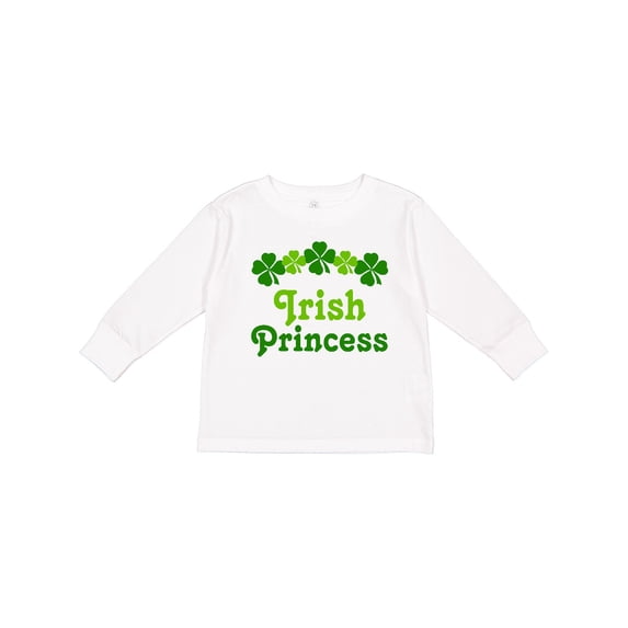 Inktastic Irish Princess (clover) Girls Long Sleeve Toddler T-Shirt