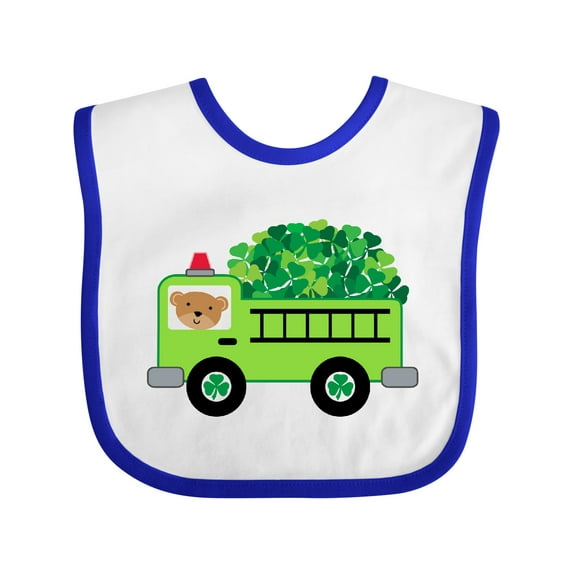 Inktastic Irish St Patricks Day Fire Truck Boys or Girls Baby Bib