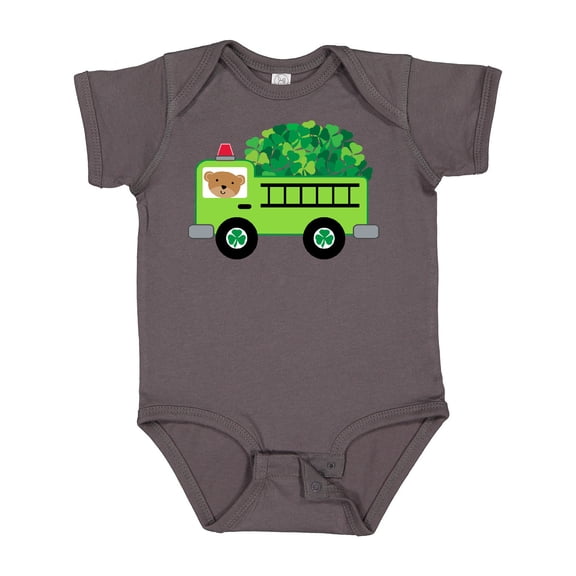 Inktastic Irish St Patricks Day Fire Truck Boys or Girls Baby Bodysuit
