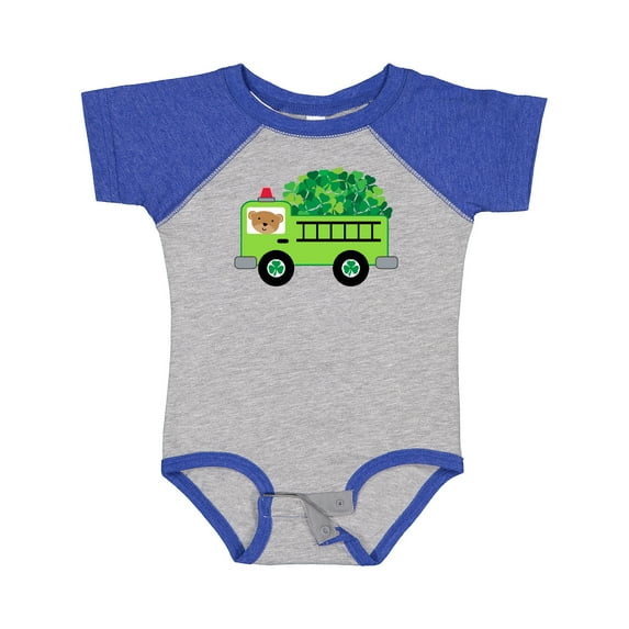 Inktastic Irish St Patricks Day Fire Truck Boys or Girls Baby Bodysuit