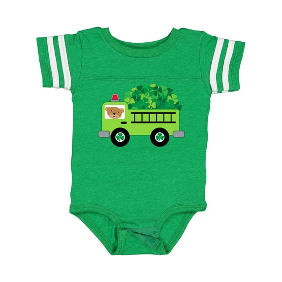 Inktastic Irish St Patricks Day Fire Truck Boys or Girls Baby Bodysuit