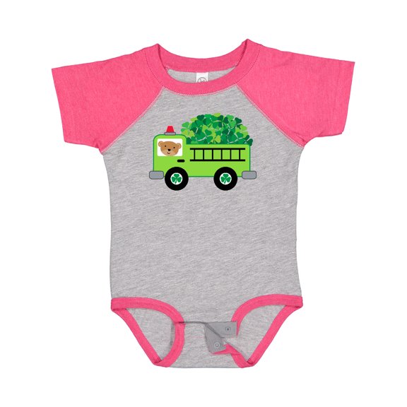 Inktastic Irish St Patricks Day Fire Truck Boys or Girls Baby Bodysuit