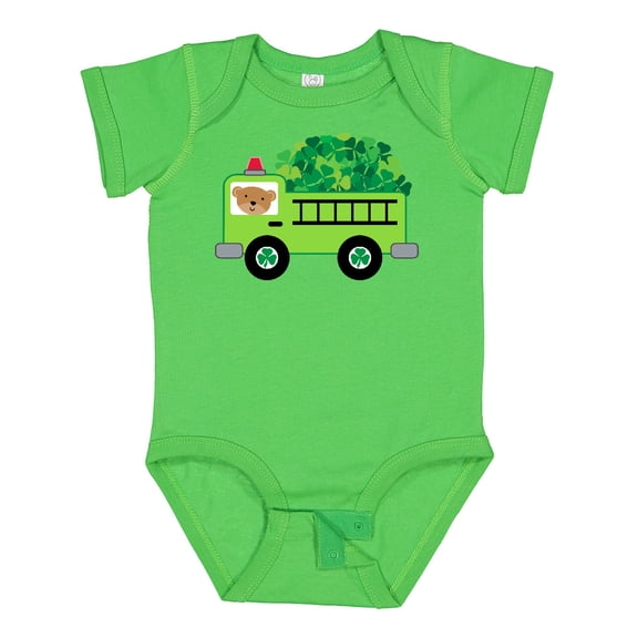 Inktastic Irish St Patricks Day Fire Truck Boys or Girls Baby Bodysuit