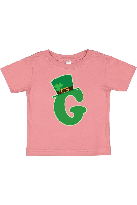 Irish St Patricks Day Letter G Monogram Boys or Girls Baby T-Shirt