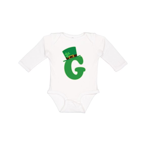 Inktastic Irish St Patricks Day Letter G Monogram Boys or Girls Long Sleeve Baby Bodysuit