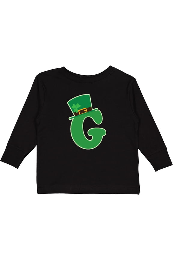Irish St Patricks Day Letter G Monogram Boys or Girls Long Sleeve Toddler T-Shirt