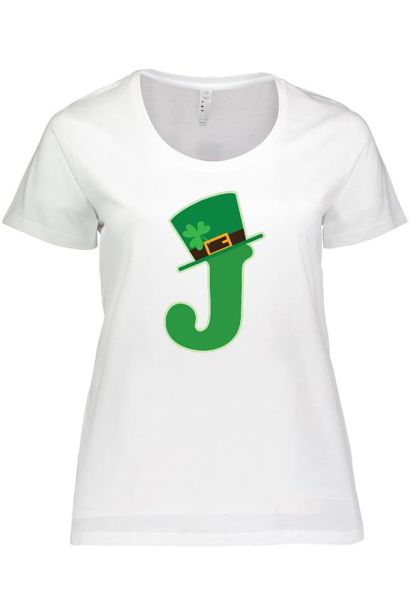 Irish St Patricks Day Letter J Monogram Women's Plus Size T-Shirt