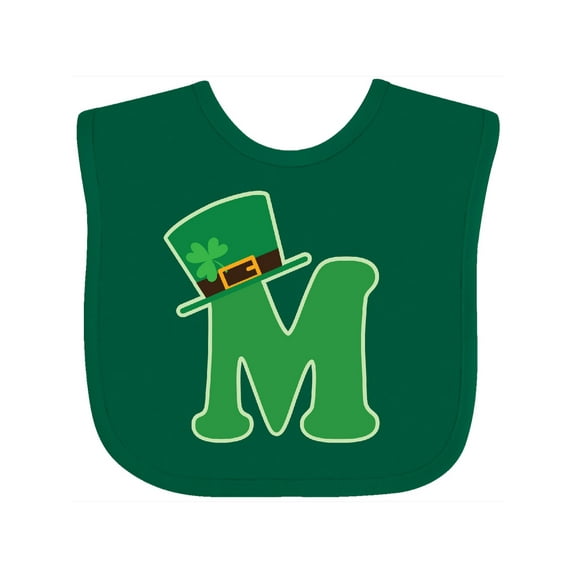 Inktastic Irish St Patricks Day Letter M Monogram Boys or Girls Baby Bib