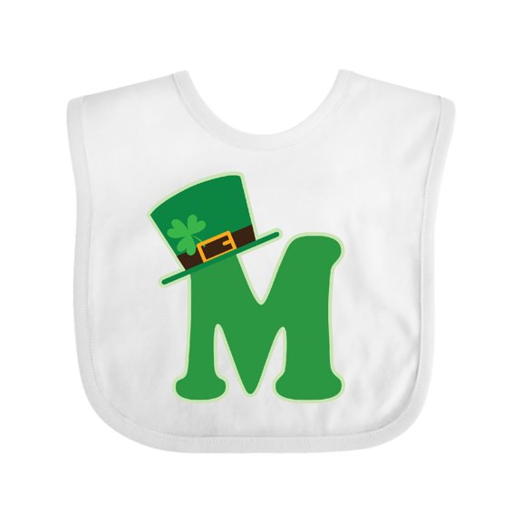 Inktastic Irish St Patricks Day Letter M Monogram Boys or Girls Baby Bib