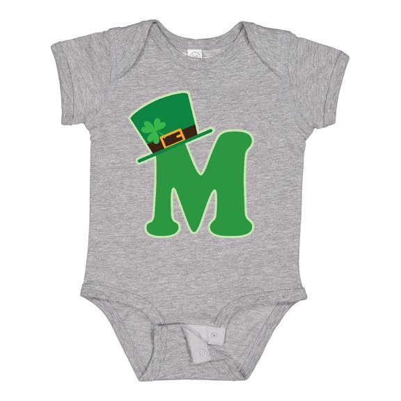 Inktastic Irish St Patricks Day Letter M Monogram Boys or Girls Baby Bodysuit