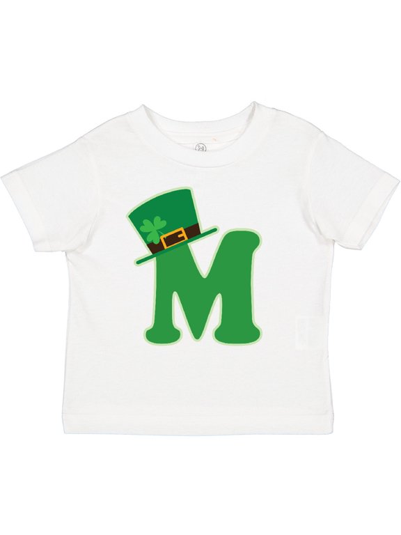 Irish St Patricks Day Letter M Monogram Boys or Girls Toddler T-Shirt