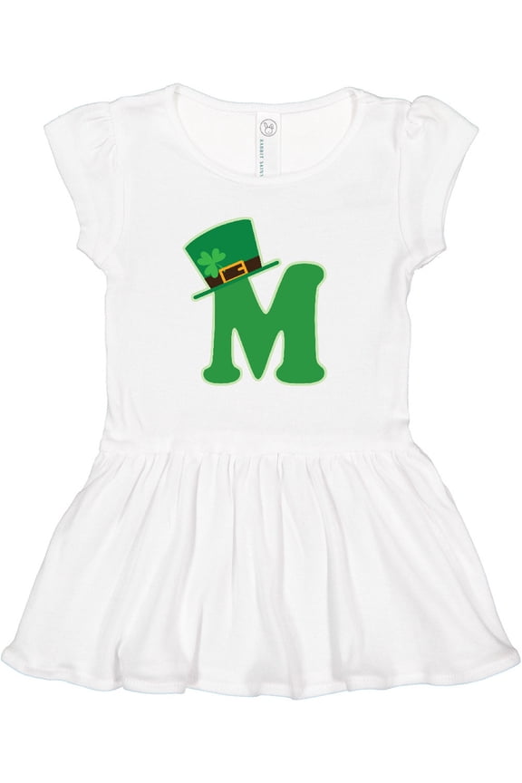 Irish St Patricks Day Letter M Monogram Girls Toddler Dress