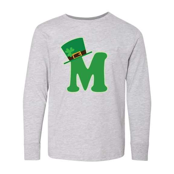 Inktastic Irish St Patricks Day Letter M Monogram Long Sleeve Youth T-Shirt