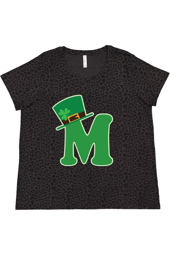 Irish St Patricks Day Letter M Monogram Women's Plus Size T-Shirt