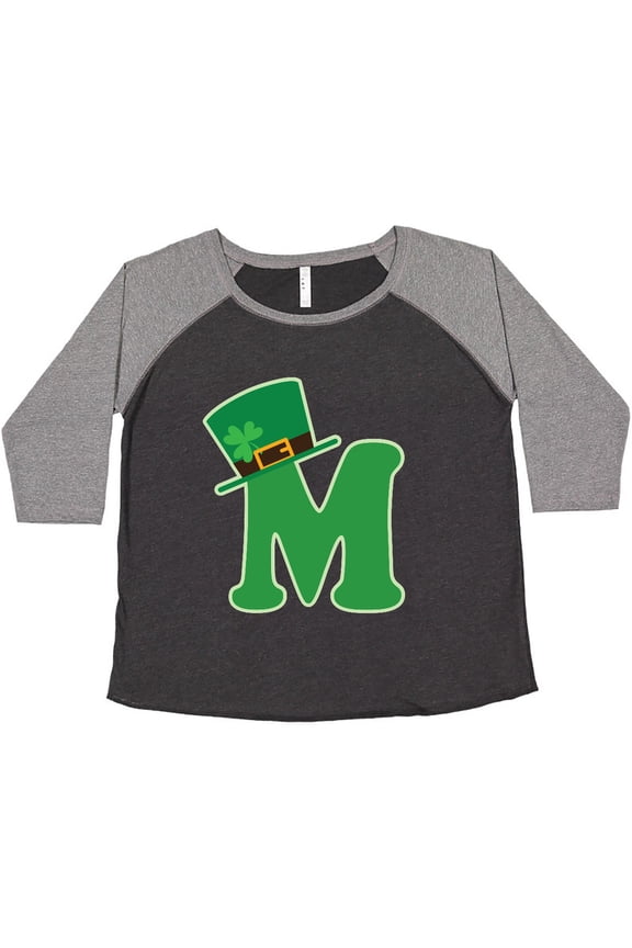 Irish St Patricks Day Letter M Monogram Women's Plus Size T-Shirt