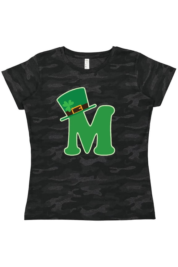 Irish St Patricks Day Letter M Monogram Women's T-Shirt