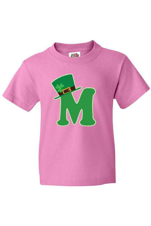 Irish St Patricks Day Letter M Monogram Youth T-Shirt