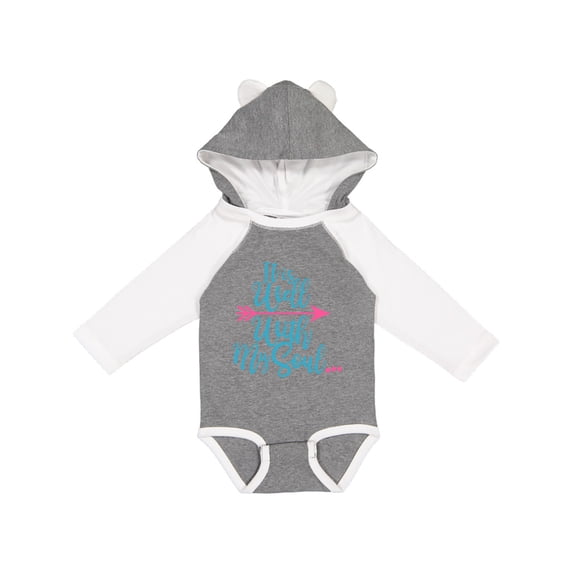 Inktastic It Is Well with my Soul Pink Arrow Boys or Girls Long Sleeve Baby Bodysuit