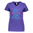 thumbnail image 1 of Inktastic It Is Well with my Soul Pink Arrow Women's V-Neck T-Shirt, 1 of 5