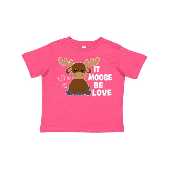 Inktastic It Moose Be Love with Cute Moose Boys or Girls Toddler T-Shirt