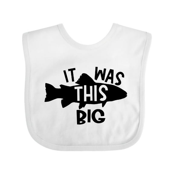 Inktastic It Was This Big Fishing Humor Boys or Girls Baby Bib