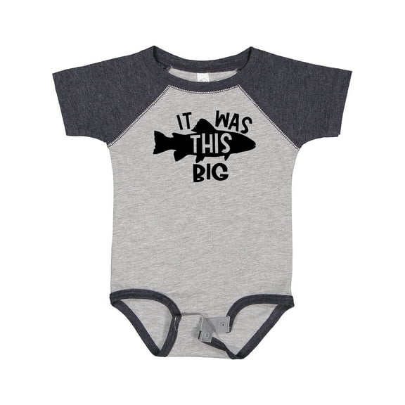 Inktastic It Was This Big Fishing Humor Boys or Girls Baby Bodysuit
