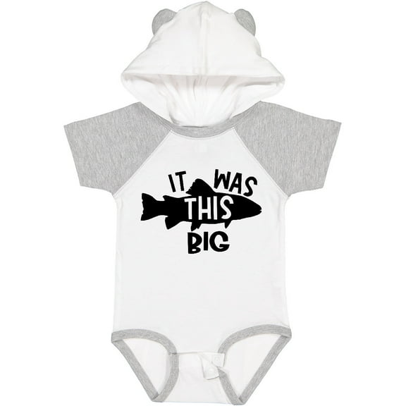 Inktastic It Was This Big Fishing Humor Boys or Girls Baby Bodysuit