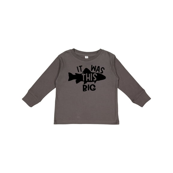 Inktastic It Was This Big Fishing Humor Boys or Girls Long Sleeve Toddler T-Shirt