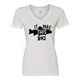 thumbnail image 1 of Inktastic It Was This Big Fishing Humor Women's V-Neck T-Shirt, 1 of 5