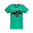 thumbnail image 1 of Inktastic It Was This Big Fishing Humor Women's V-Neck T-Shirt, 1 of 5
