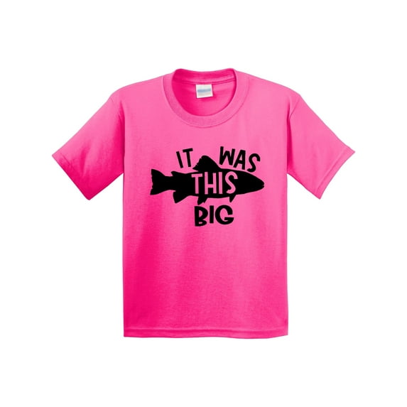 Inktastic It Was This Big Fishing Humor Youth T-Shirt