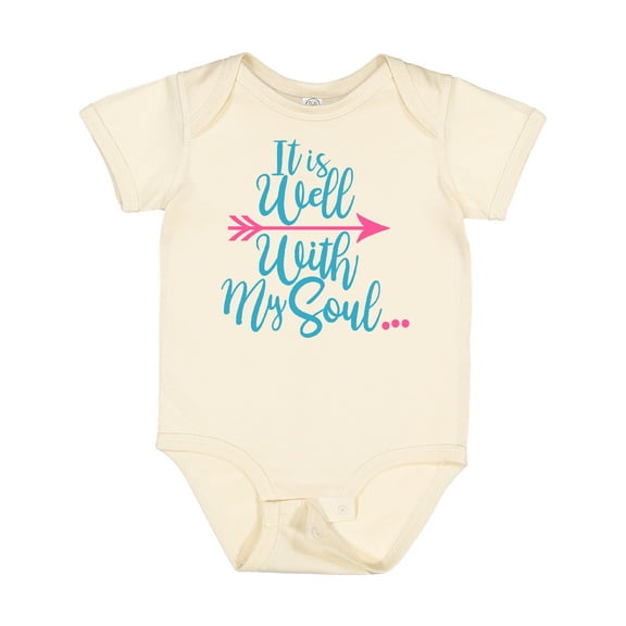Inktastic It is Well with My Soul Pink Arrow Boys or Girls Baby Bodysuit