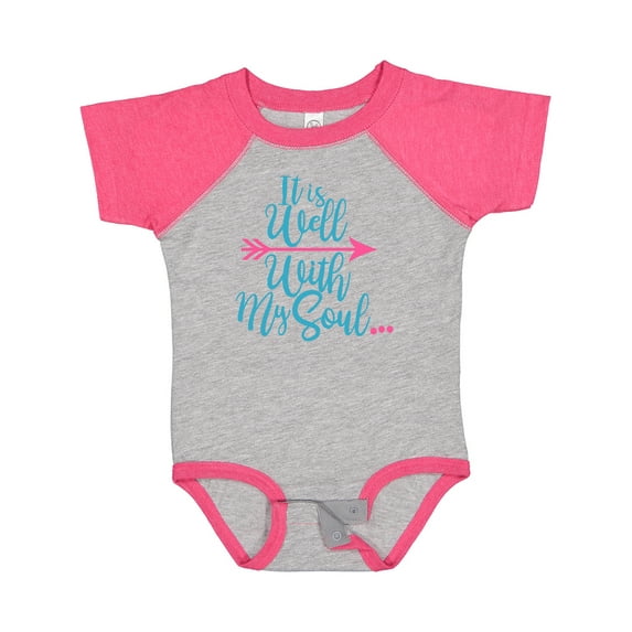 Inktastic It is Well with My Soul Pink Arrow Boys or Girls Baby Bodysuit