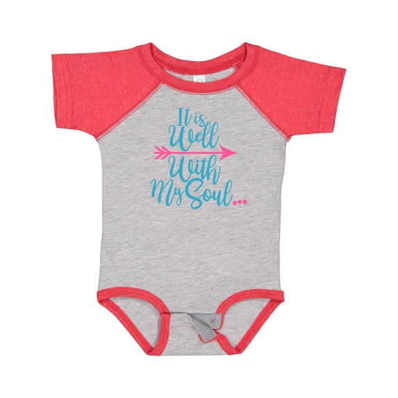 Inktastic It is Well with My Soul Pink Arrow Boys or Girls Baby Bodysuit