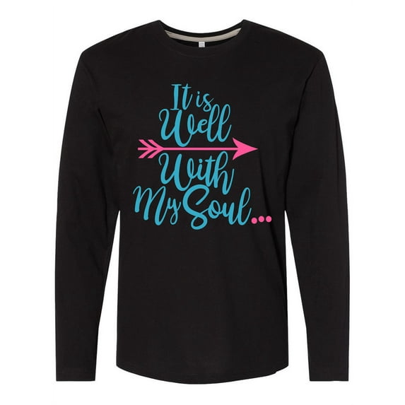 Inktastic It is Well with My Soul Pink Arrow Long Sleeve T-Shirt