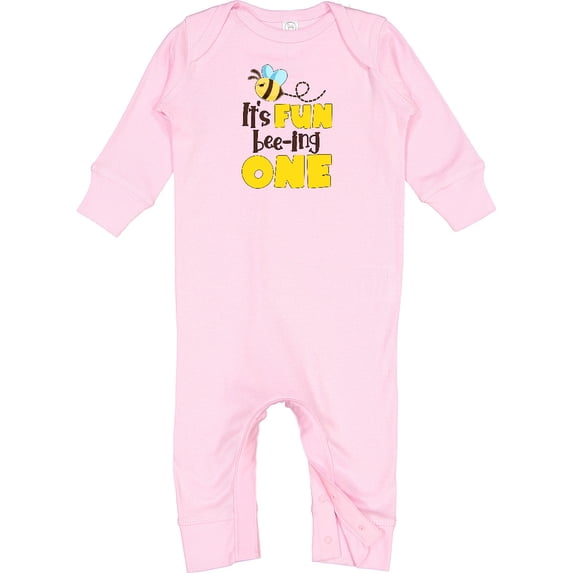 Inktastic It's Fun Bee-ing One Cute Bee First Birthday Baby Romper Coveralls