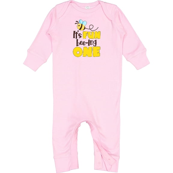 Inktastic It's Fun Bee-ing One Cute Bee First Birthday Baby Romper Coveralls