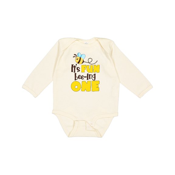 Inktastic It's Fun Bee-ing One Cute Bee First Birthday Boys or Girls Long Sleeve Baby Bodysuit