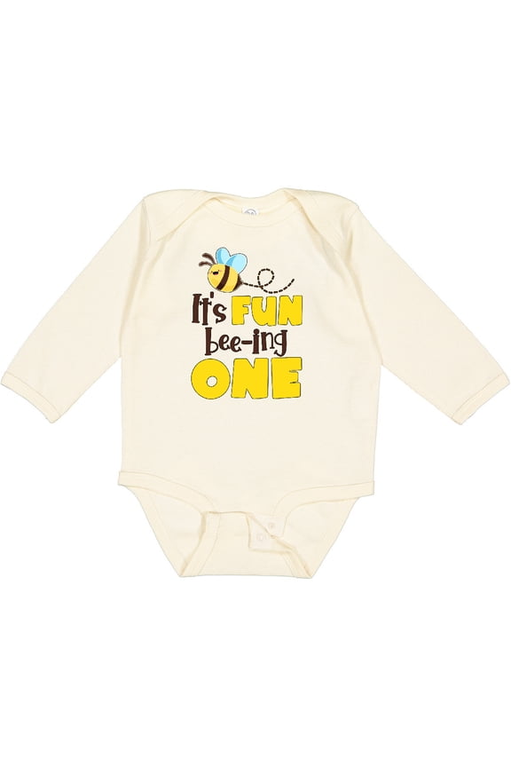 It's Fun Bee-ing One Cute Bee First Birthday Boys or Girls Long Sleeve Baby Bodysuit