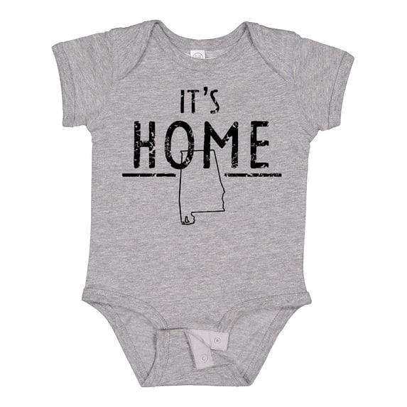 Inktastic It's Home- Alabama State Outline DIstressed Text Boys or Girls Baby Bodysuit