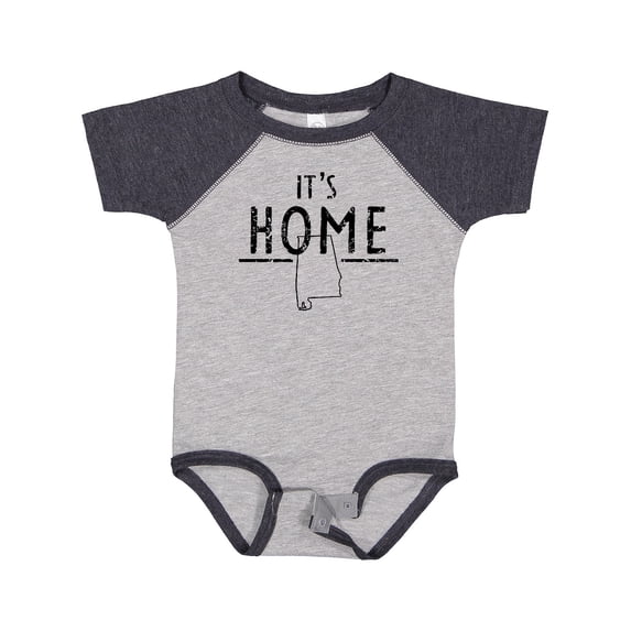 Inktastic It's Home- Alabama State Outline DIstressed Text Boys or Girls Baby Bodysuit