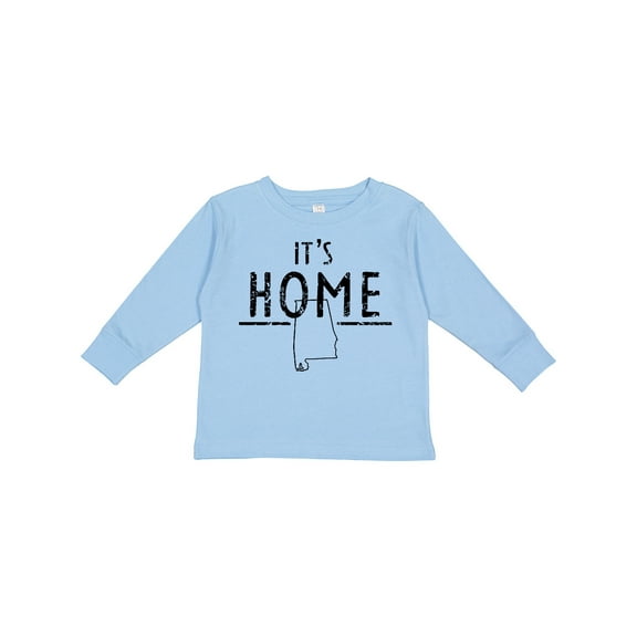 Inktastic It's Home- Alabama State Outline DIstressed Text Boys or Girls Long Sleeve Toddler T-Shirt