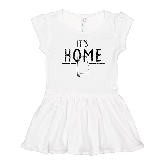 Inktastic It's Home- Alabama State Outline DIstressed Text Girls Toddler Dress