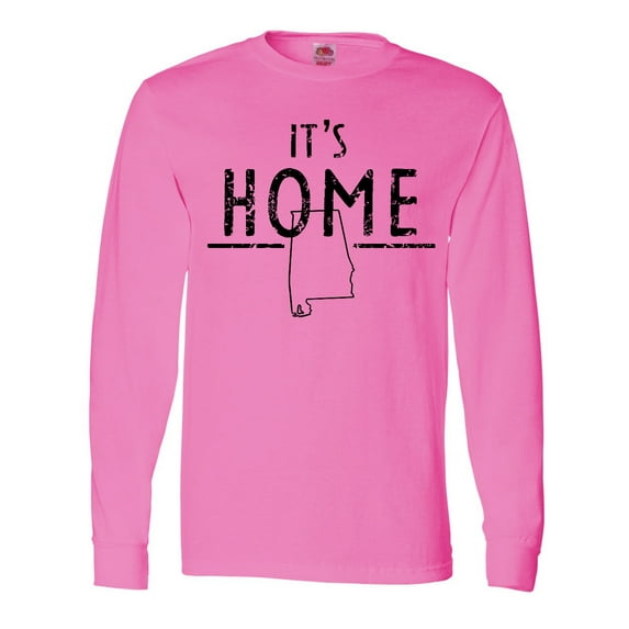 Inktastic It's Home Alabama State Outline Distressed Text Long Sleeve T-Shirt