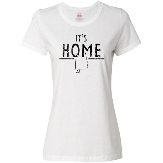 Inktastic It's Home- Alabama State Outline DIstressed Text Women's T-Shirt